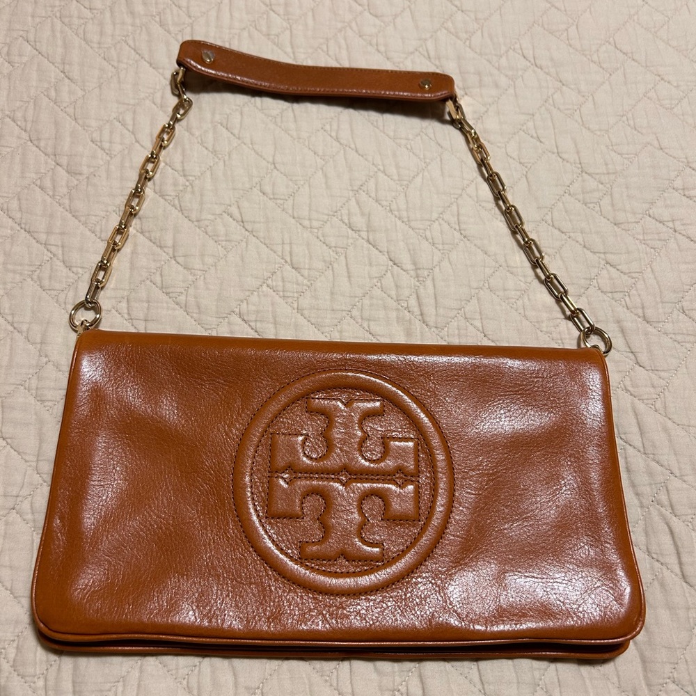 Authentic Tory Burch genuine leather shoulder purse